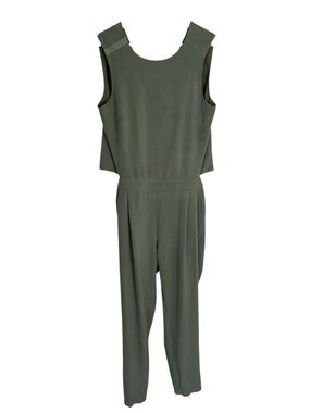 Blaque Label Olive Green Sleeveless Jumpsuit  Open Cross Back Revolve Medium